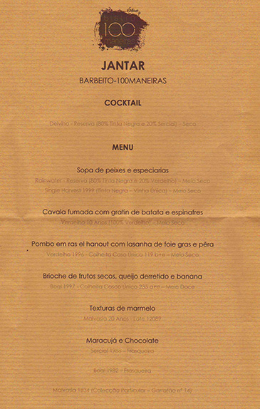 Menu 100 Maneiras